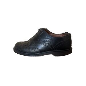 Vtg Dr "Doc" Martens Black Wingtip Shoes Men's‎ 7 Made In England Oxfords READ